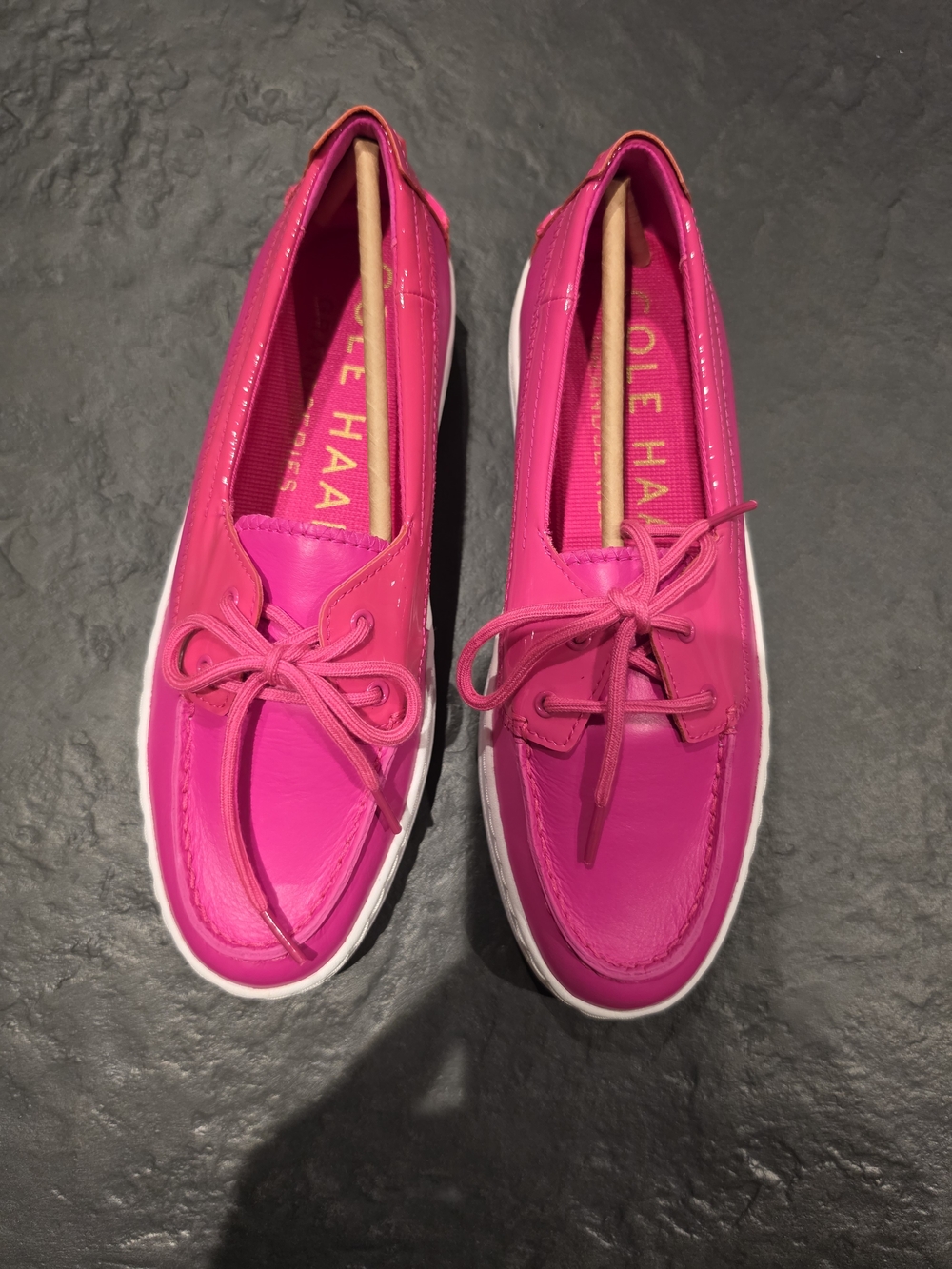 Cole Haan Hot Pink Leather Boat Loafers
